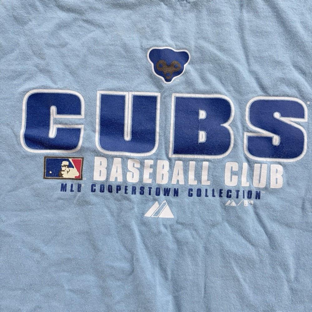 Vintage Chicago Cubs Baseball Club T-Shirt Large Blue Short Sleeve - Picture 2 of 7